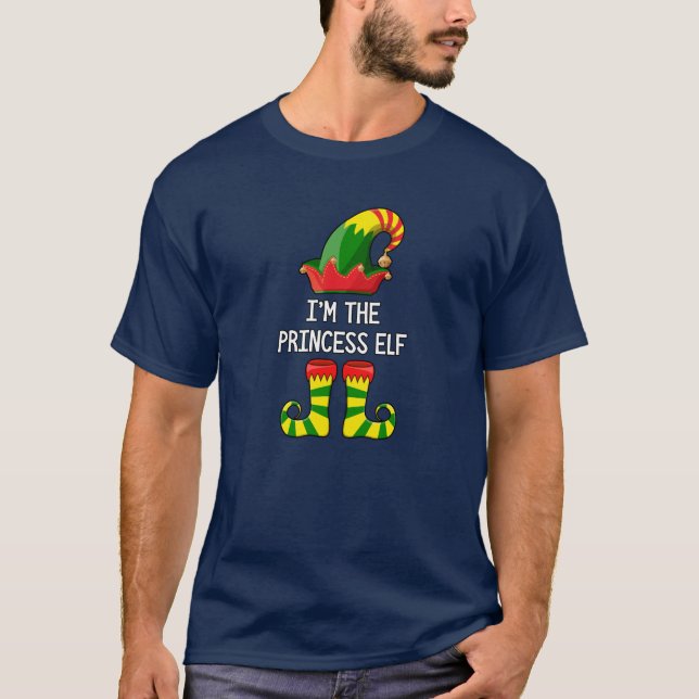 Camiseta Eu sou a princesa Duende Matching Natal Família (Frente)