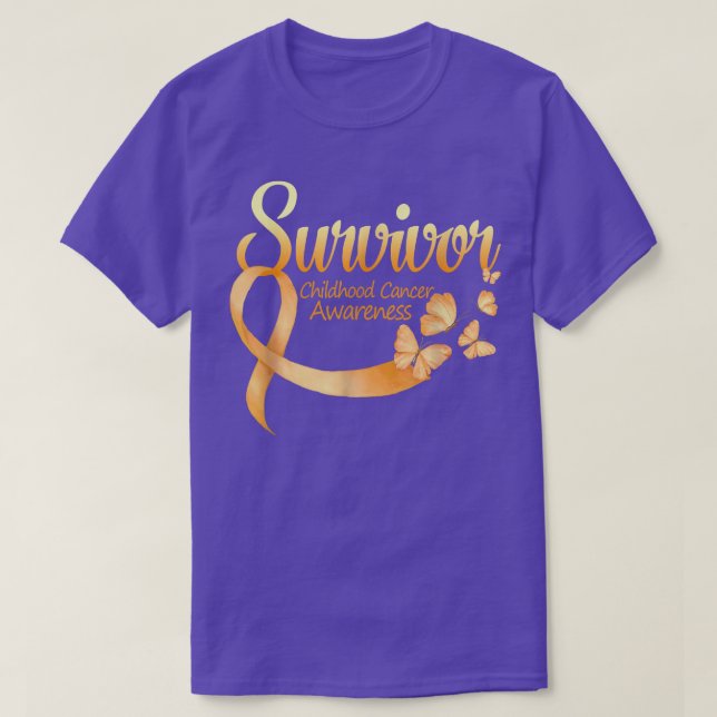 Camiseta Eu sou a Survivor Butterfly Cancer Consciência (Frente do Design)