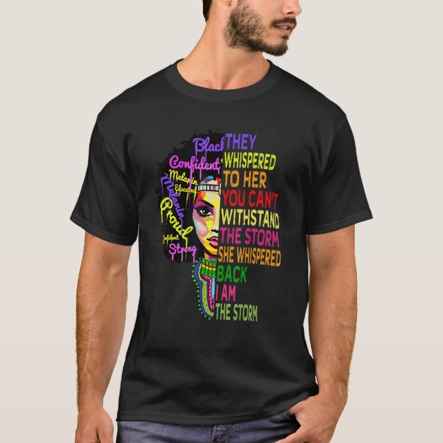 Camiseta Eu Sou A Tempestade Afro-Americana Melanina Negra (Frente)