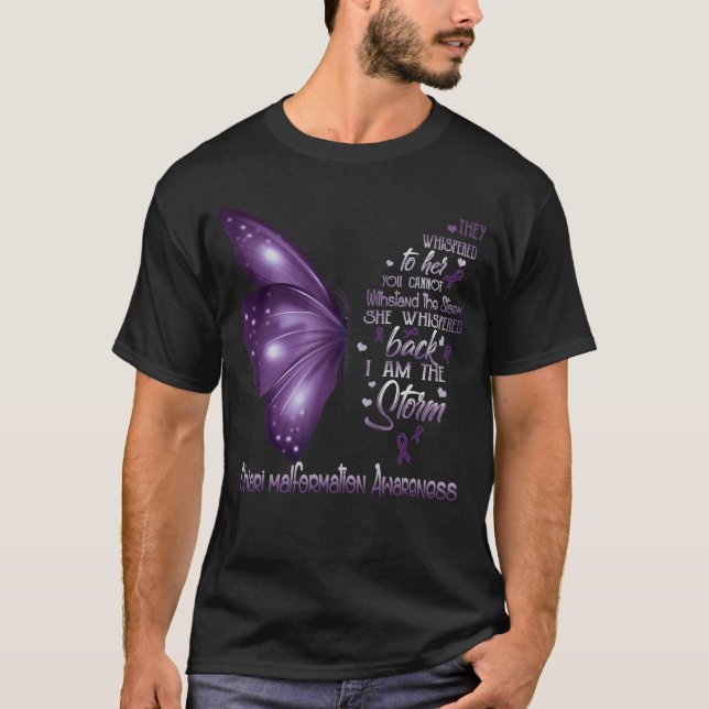 Camiseta Eu sou a tempestade Chiari malformação Consciencia (Frente)