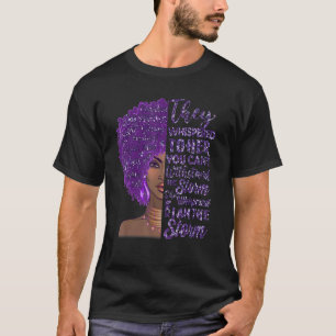 Camiseta Eu sou a tempestade Forte Violência Doméstica Roxa