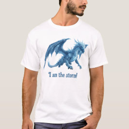 Camiseta Eu Sou a Tempestade Majestoso Dragão de Gelo Azul