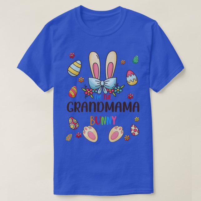 Camiseta Eu sou a vovó Páscoa Coelhinha da Família (Frente do Design)