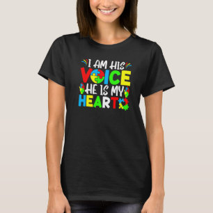 Camiseta Eu Sou A Voz Dele Ele É Meu Coração Orgulhoso Mãe