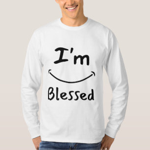 Camiseta Eu sou abençoado sorriso bíblico de homens