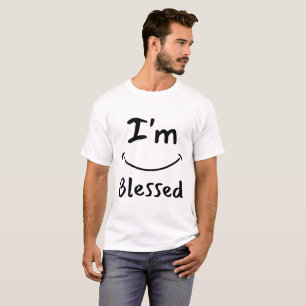 Camiseta Eu sou abençoado Unisex de sorriso bíblico