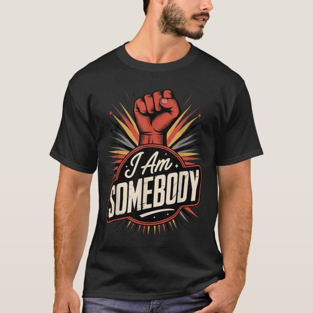 Camiseta Eu sou alguém _ gráfico de empoderamento dos direi (Frente)