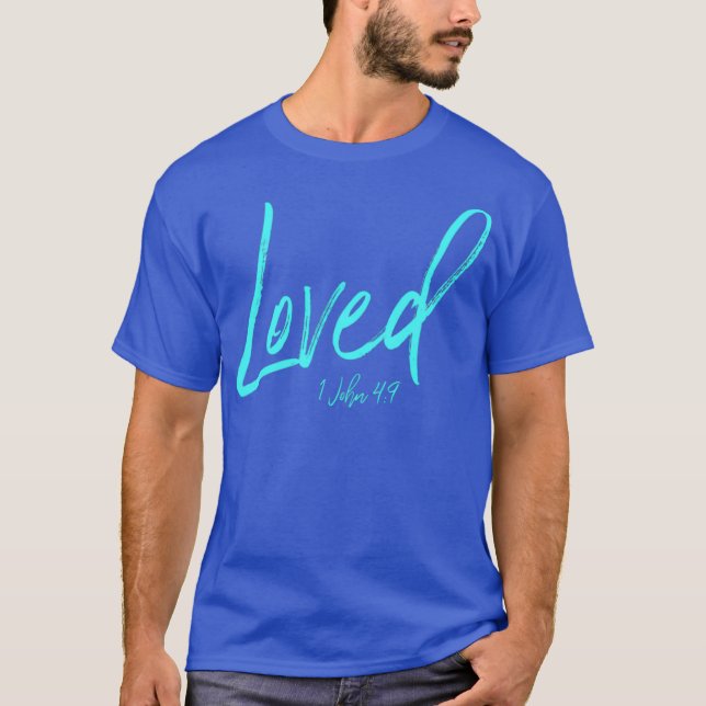 Camiseta Eu Sou Amado John 49 Cristo Cristão Esteem (Frente)