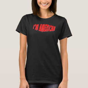 Camiseta Eu sou americano estacionado na cor vermelha repub
