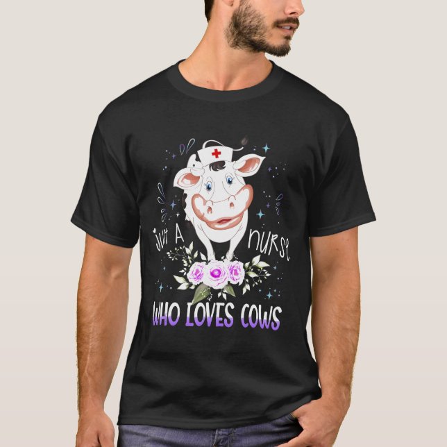 Camiseta Eu Sou Apenas Uma Enfermeira Que Adora Vacas Enfer (Frente)