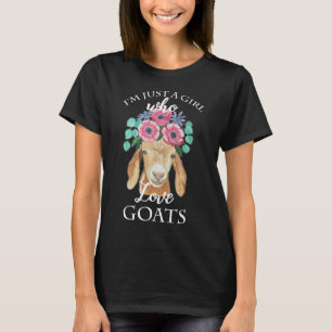 Camiseta Eu Sou Apenas uma Garota que Ama Cabras Floral Col