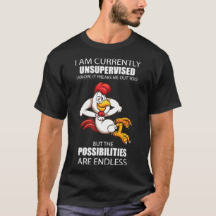 Camiseta Eu Sou Atualmente Frango Sem Supervisão Para Crian