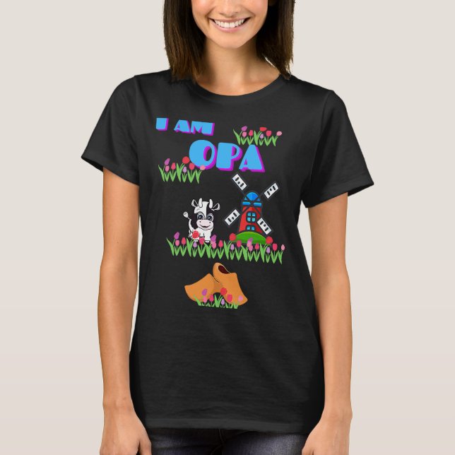 Camiseta Eu Sou Avô Moinho de Vento Tulipas de Madeira (Frente)