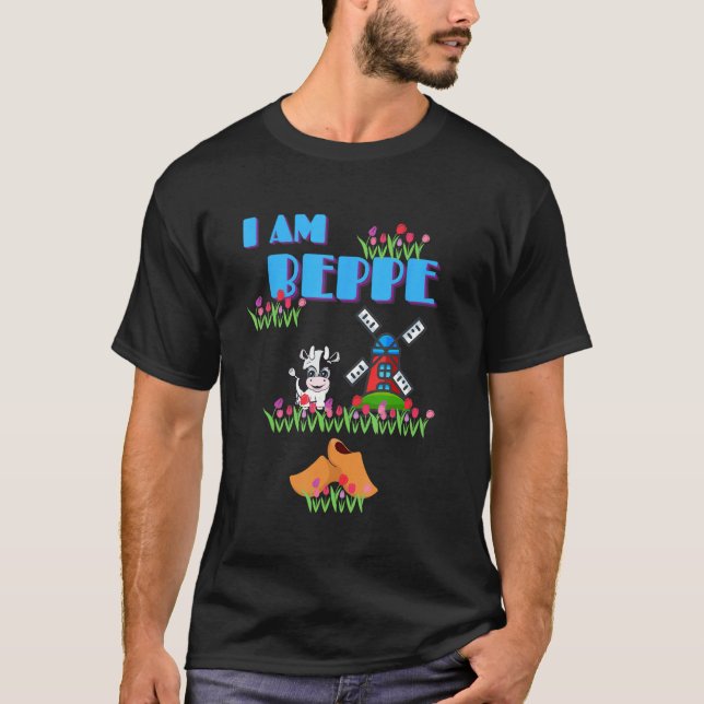 Camiseta EU SOU BEPPE (Avó Frísia) COM VACA, MOINHO DE VENT (Frente)