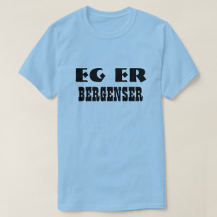 Camiseta Eu sou Bergenser em Norueguês Light Blue
