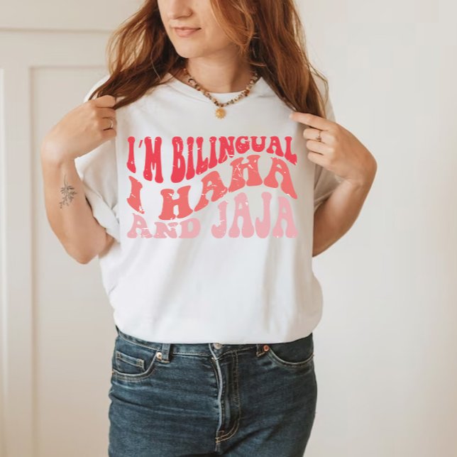 Camiseta Eu Sou Bilíngue Eu Haha E Jaja Engraçado Espanhol  (Criador carregado)
