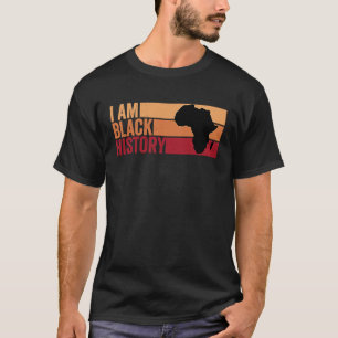 Camiseta EU SOU BLACK HISTÓRIA Vintage Retro Black Mês Hist