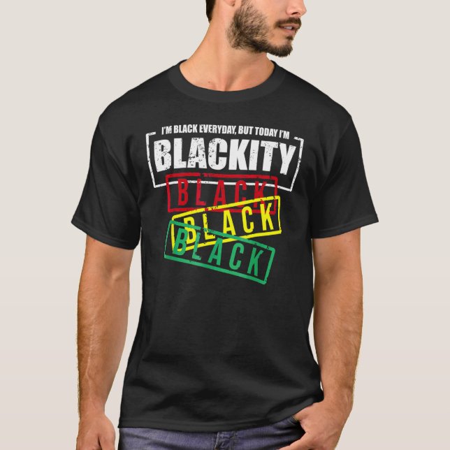 Camiseta Eu sou Blackity Black African American Power (Frente)