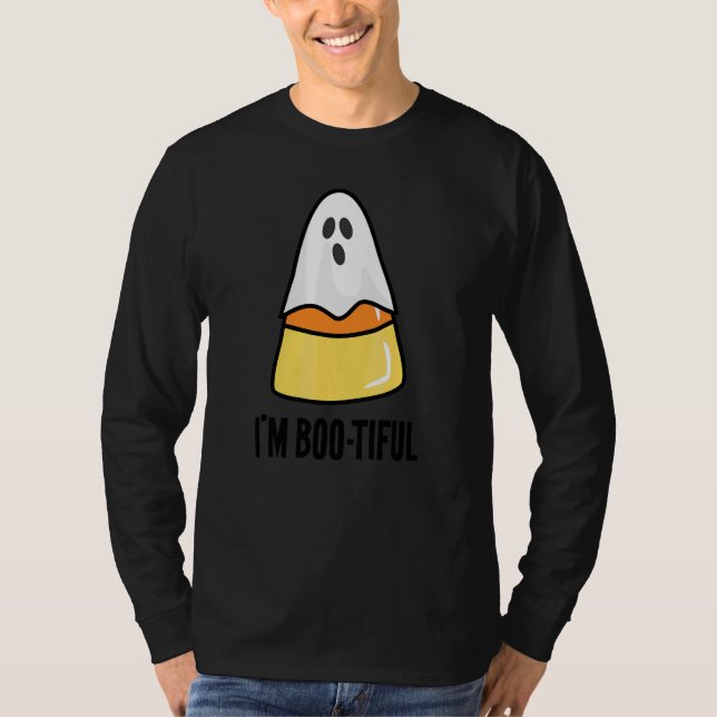Camiseta Eu sou Bootiful Boo tiful Boo Candy Corn Meninos M (Frente)