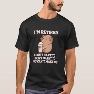 Camiseta Eu Sou Capivara Engraçada Aposentada Bebendo Café