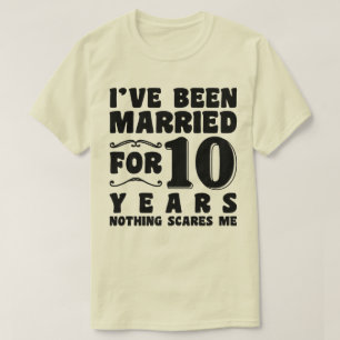 Camiseta Eu Sou Casado Há 10 Anos Aniversário de Casamento