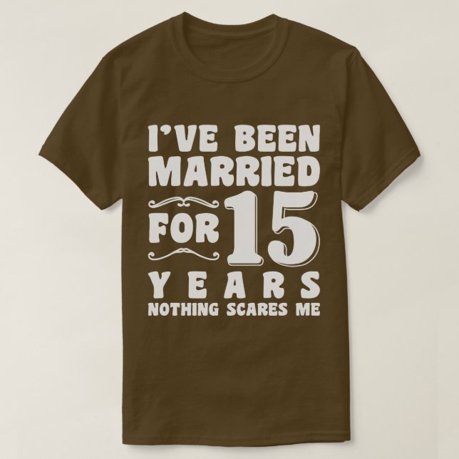 Camiseta Eu sou casado há 15 anos no aniversário de casamen (Frente do Design)