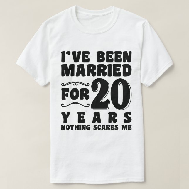 Camiseta Eu Sou Casado Há 20 Anos Aniversário de Casamento (Frente do Design)
