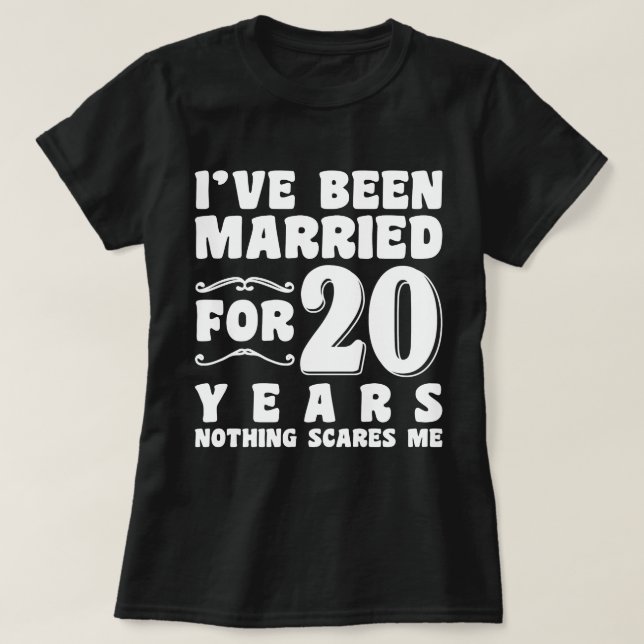 Camiseta Eu Sou Casado Há 20 Anos Festa de Casamento Engraç (Frente do Design)