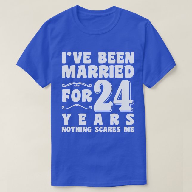 Camiseta Eu Sou Casado Há 24 Anos Aniversário de Casamento (Frente do Design)