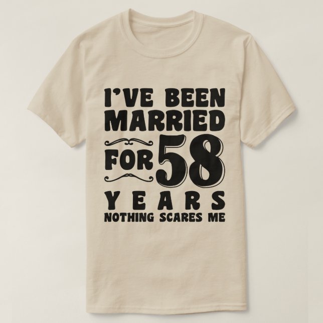 Camiseta Eu sou Casado há 58 Anos Marido Esposa Divertido (Frente do Design)