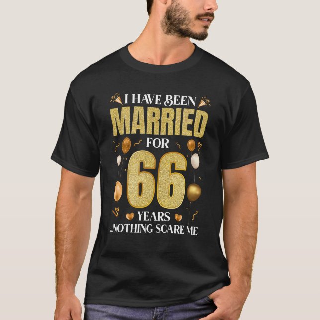 Camiseta Eu Sou Casado Por 66 Anos 66 Casamento Anni (Frente)