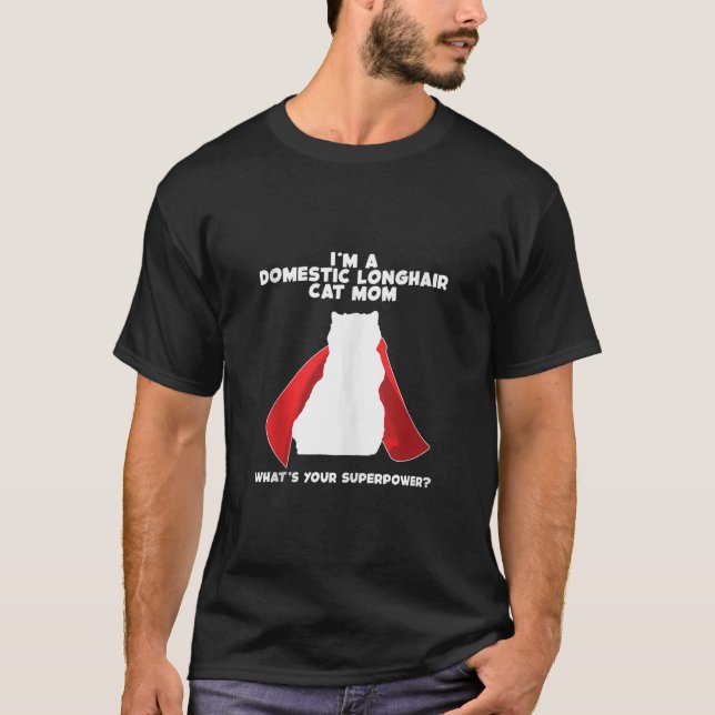 Camiseta Eu sou Cat Mãe Mulher Superpotência Cabelo Domésti (Frente)