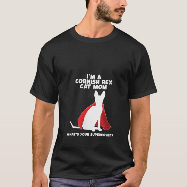 Camiseta Eu sou Cat Mãe Mulher Superpotência Cornue Rex Cat (Frente)