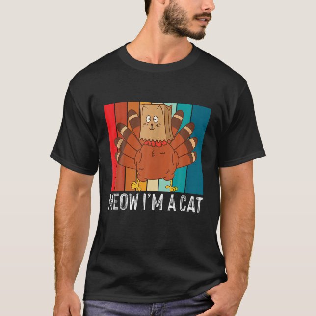 Camiseta Eu sou Cat Turquia Falso Gato Engraçado Gato Obrig (Frente)