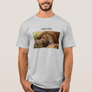 Camiseta Eu sou Cecil o leão com seu Cub