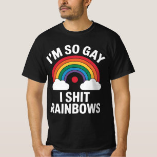 Camiseta Eu Sou Chover de Arco-íris Tão Gay Engraçado LGBTQ