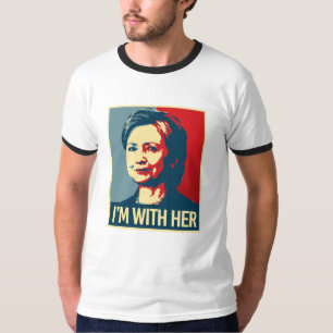 Camiseta eu sou com poster de hillary - -
