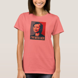 Camiseta eu sou com poster de hillary - -