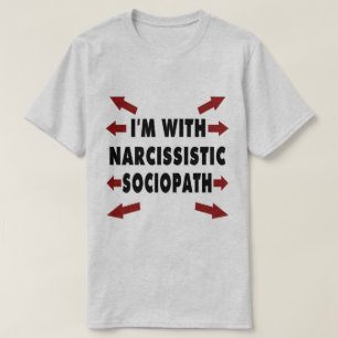 Camiseta Eu sou com Sociopath narcisístico