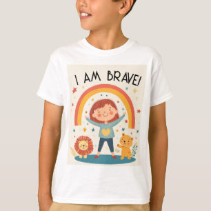 Camiseta Eu Sou Corajoso - Crianças Afirmando T-Shirt