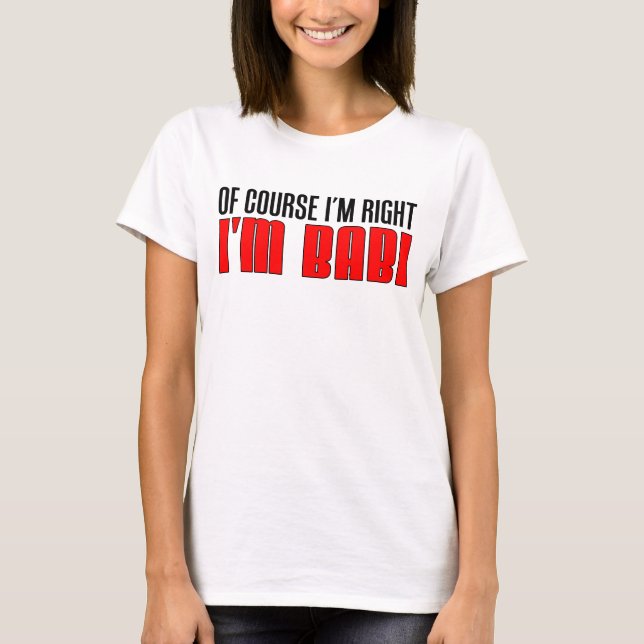Camiseta Eu sou direito mim sou Babi (Frente)