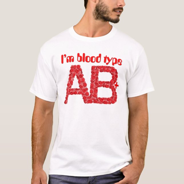 Camiseta Eu sou do tipo sanguíneo AB positivo (Frente)
