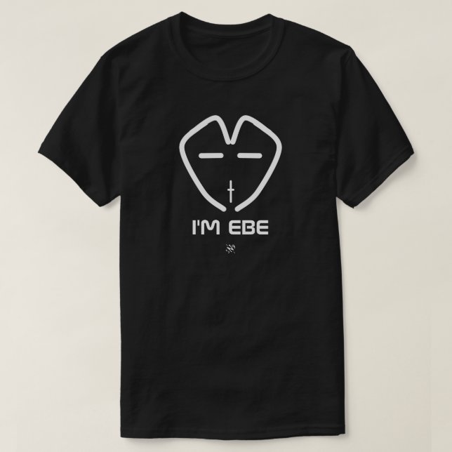 Camiseta Eu sou EBE (rosto de alienígena) (Frente do Design)