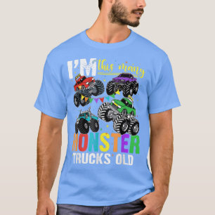 Camiseta Eu sou esse Monstro Caminhões Velho 4. Aniversário
