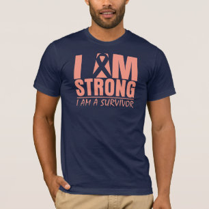 Camiseta Eu sou - eu sou um sobrevivente - cancer uterina
