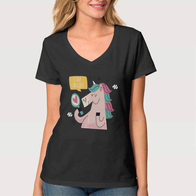 Camiseta Eu Sou Fabuloso, Cute Unicorn (Frente)