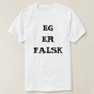 Camiseta Eu sou falso em branco norueguês