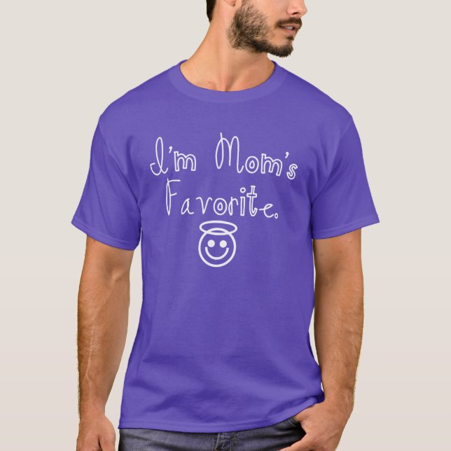 Camiseta Eu sou favorito da mãe com anjo (Frente)