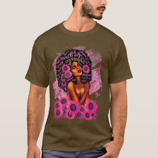 Camiseta Eu Sou Forte Flores De Fita Rosa Flores Negras Rai