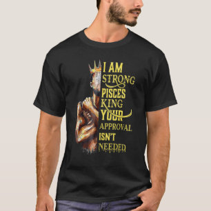 Camiseta Eu Sou Forte Peixes Rei No Horoscópio Zodíaco Coro